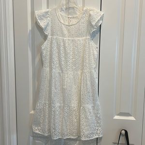 Skies Are Blue Eyelet Lace Tiered Dress